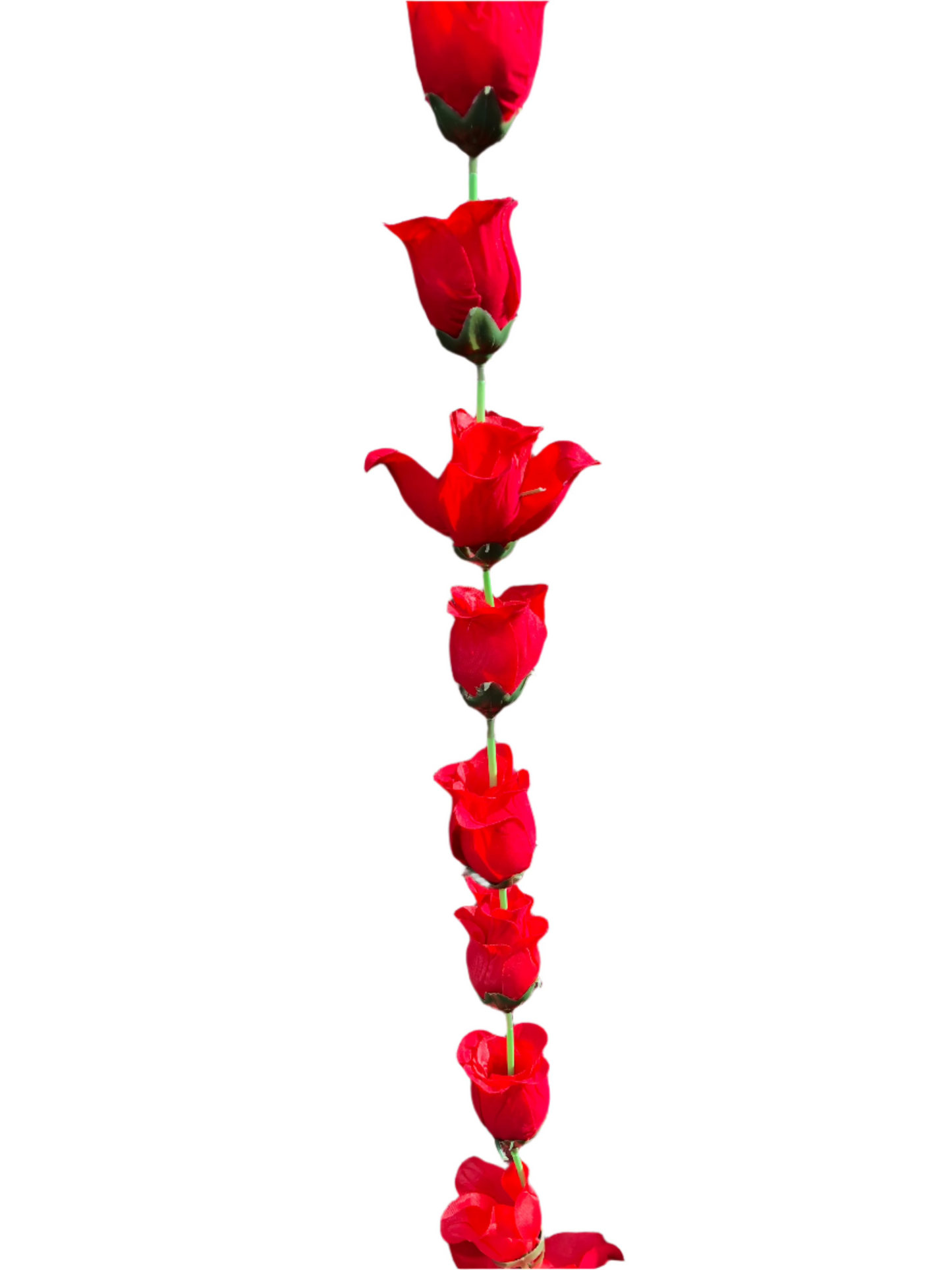 Rich Red Artificial Rose Flower Garlands R008 – 2 Pack (5ft) | Indian & Pakistani Wedding, Haldi, Mehndi, Sangeet & Festival Décor