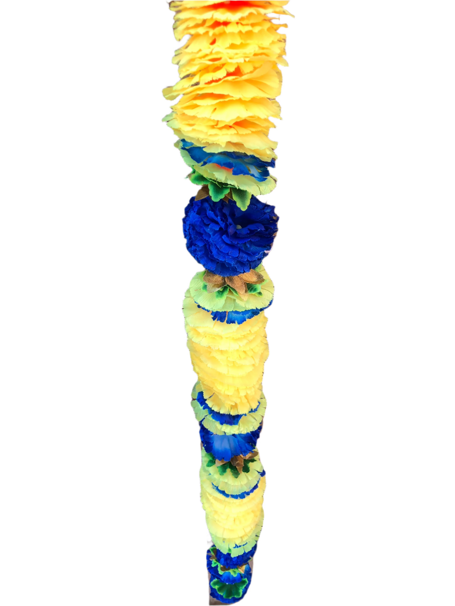 Yellow & Blue Artificial Flowers Deluxe Garlands MX015 – 2 Pack (6ft) | Indian & Pakistani Wedding, Haldi, Mehndi, Sangeet & Festival Décor