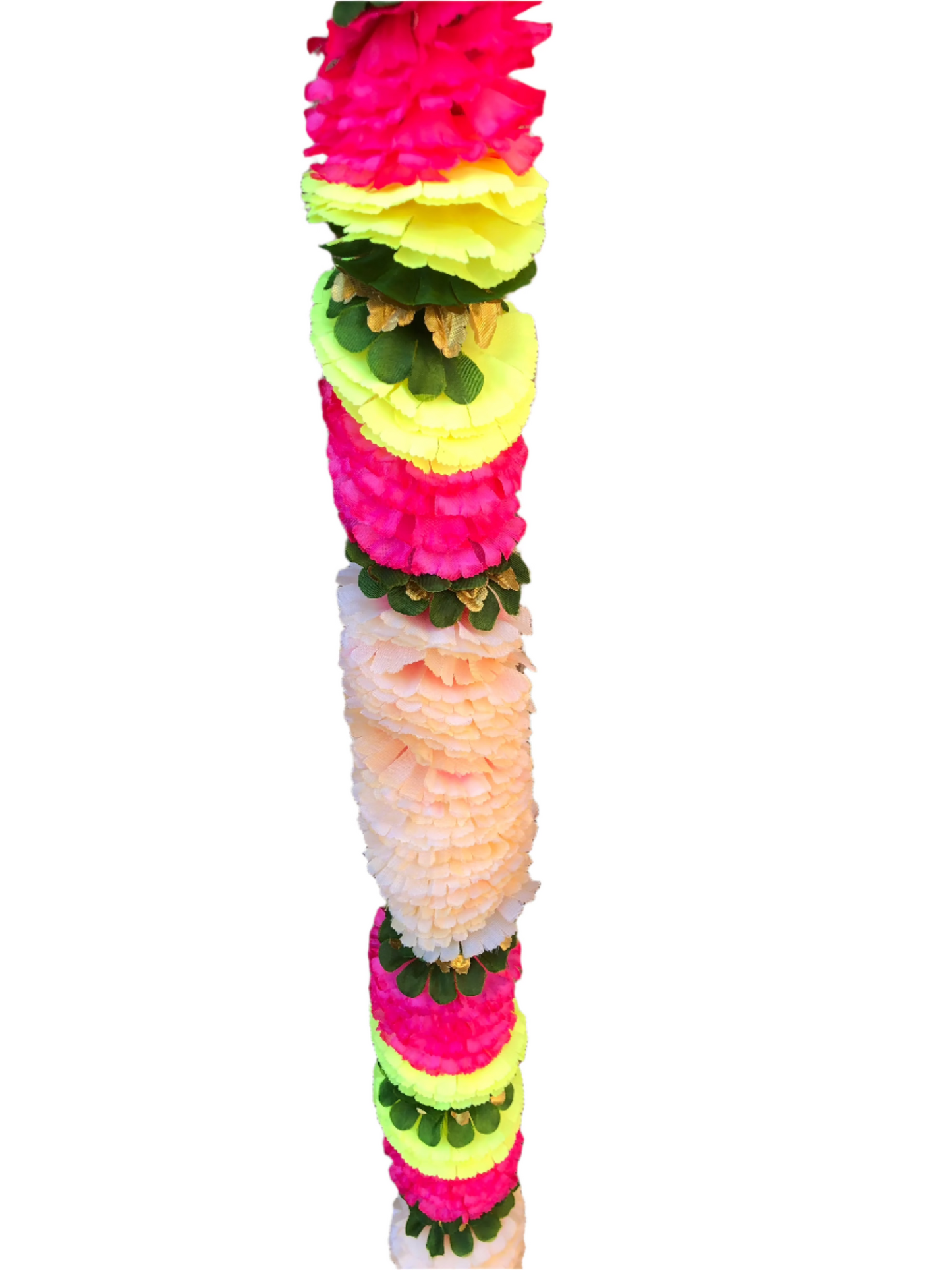 Peach & Magenta Artificial Flowers Deluxe Garlands MX019 – 2 Pack (6ft) | Indian & Pakistani Wedding, Haldi, Mehndi, Sangeet & Festival Décor