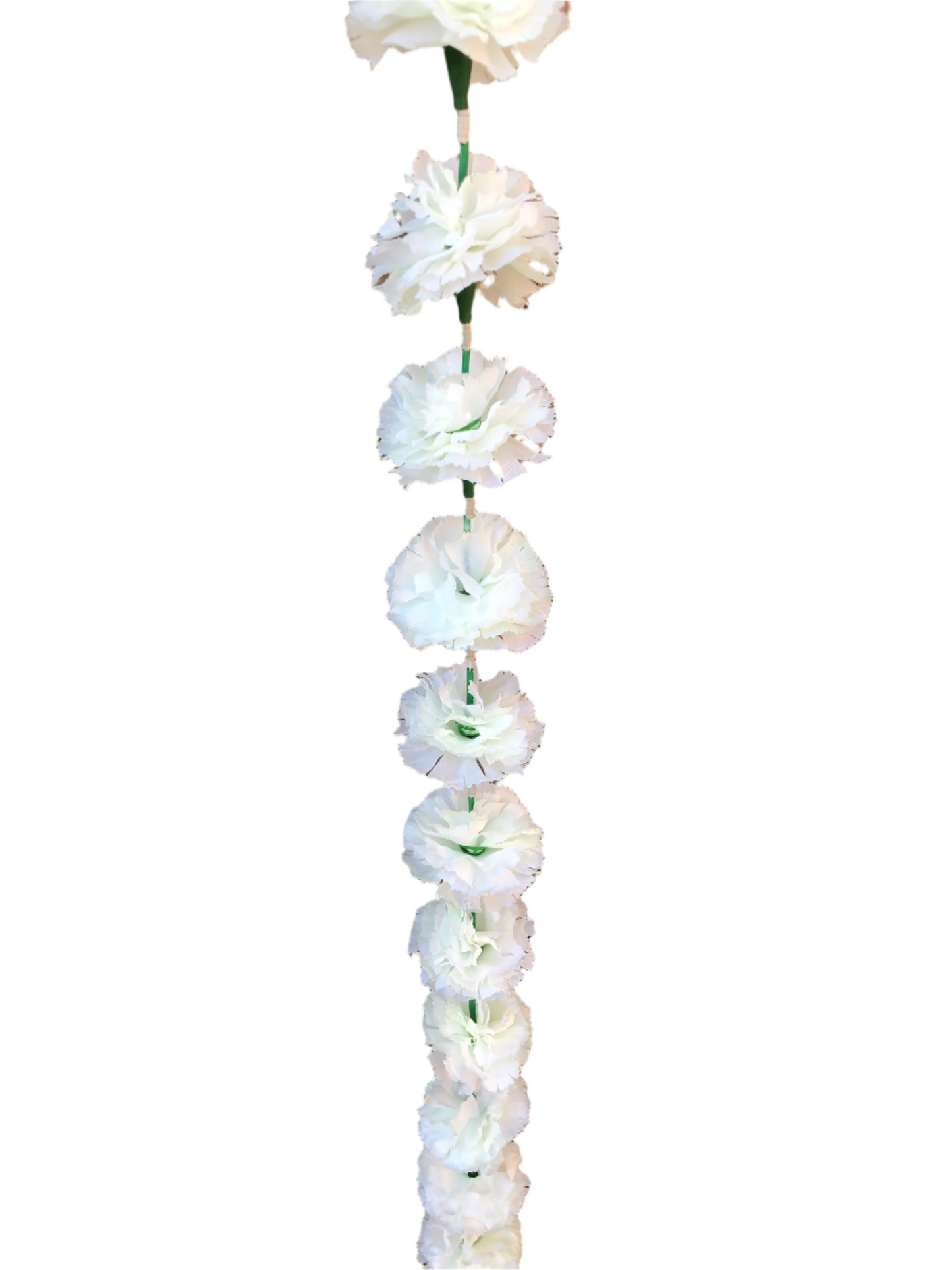 White Artificial Flower Ruffled Layered Petals Garlands – 5 Pack (6ft) | Indian & Pakistani Wedding, Haldi, Mehndi, Sangeet & Festival Décor