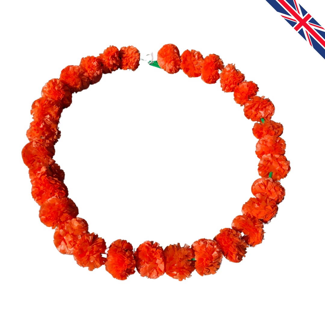 Mango Artificial Marigold Flower Garlands – 5 Pack (5ft) | Indian & Pakistani Wedding, Haldi, Mehndi, Dholki, Sangeet & Festival Hanging Décor