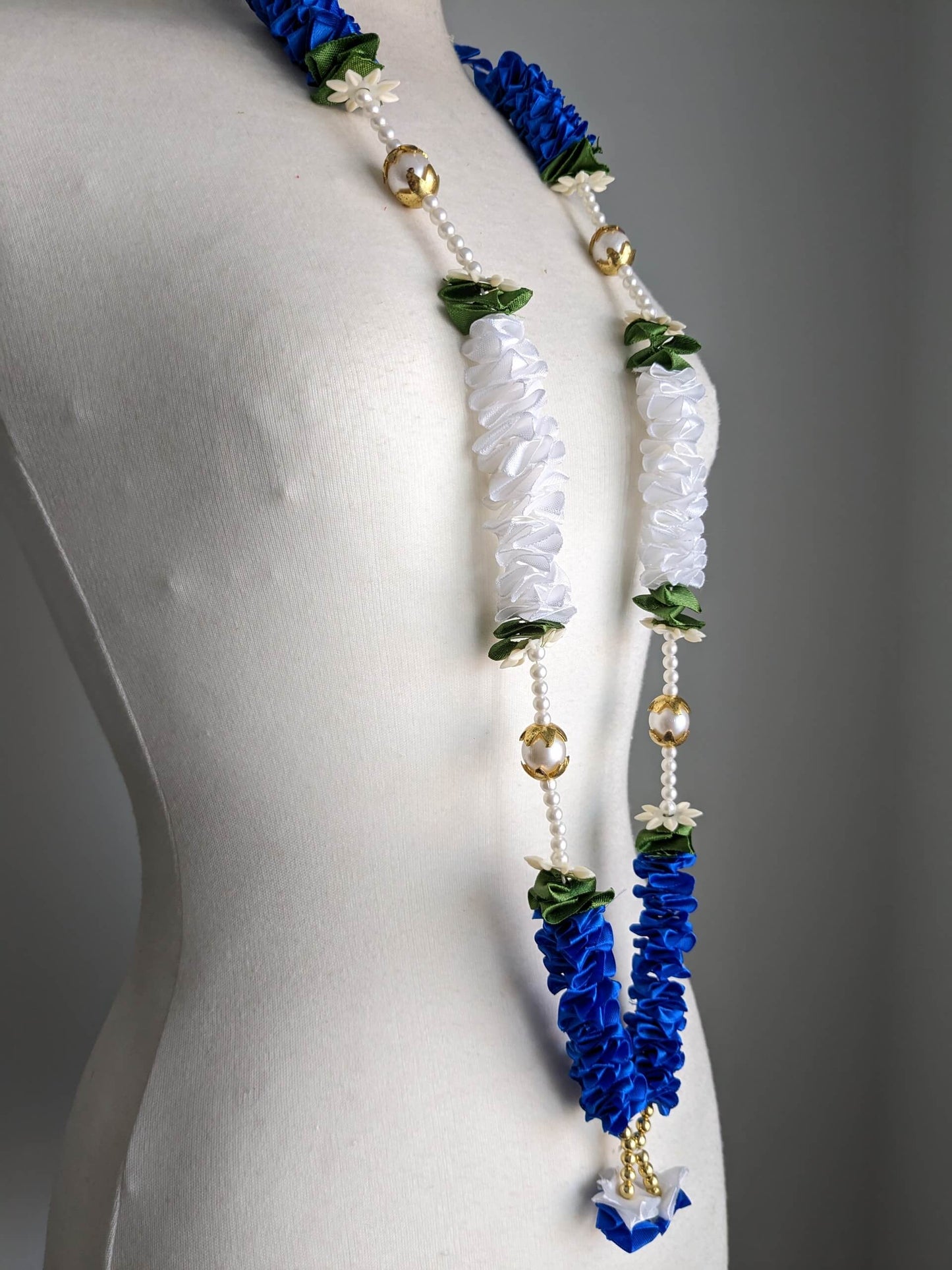 Milni Haar MH014 - Artificial Satin Ribbon Flower Neck Garland (60cm) | Indian & Pakistani Wedding Ceremony
