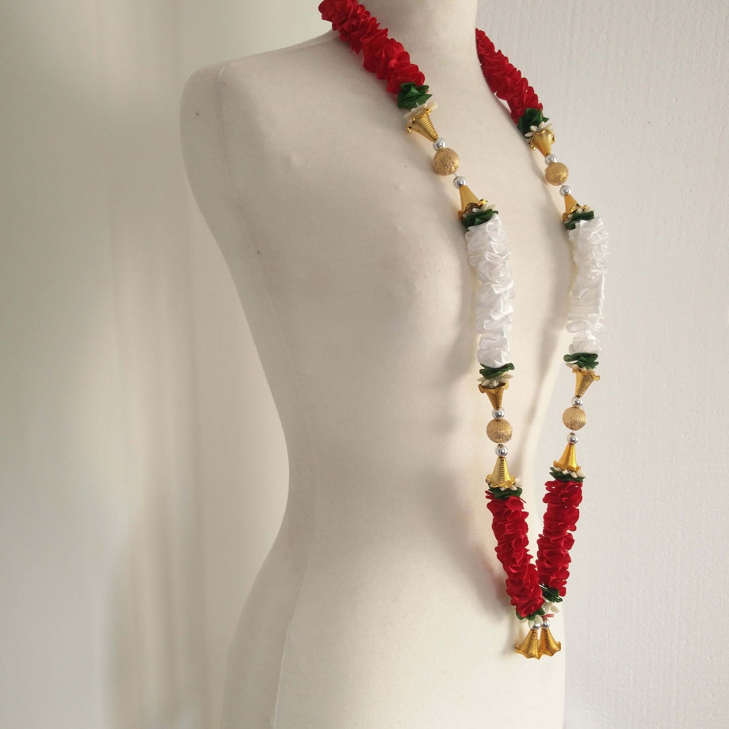 Milni Haar MH006 - Artificial Satin Ribbon Flower Neck Garland (60cm) | Indian & Pakistani Wedding Ceremony