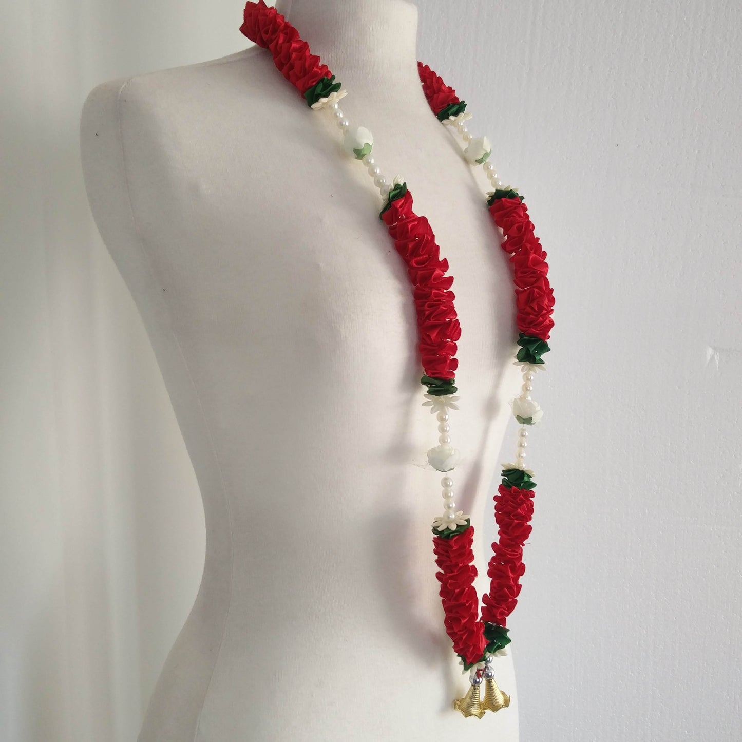 Milni Haar MH007 - Artificial Satin Ribbon Flower Neck Garland (60cm) | Indian & Pakistani Wedding Ceremony