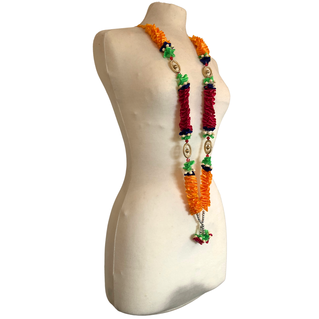 Milni Haar MH011 - Artificial Satin Ribbon Flower Neck Garland (60cm) | Indian & Pakistani Wedding Ceremony