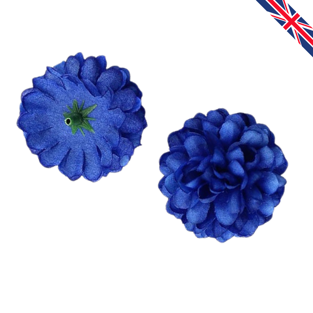 Royal Blue Artificial Silk Carnation Flower Heads – 50 Pcs (5 cm)