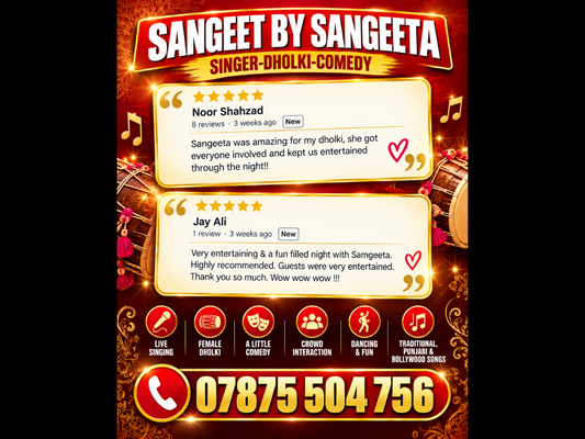 ⭐⭐⭐⭐⭐ Two Reviews, One Message – Sangeeta Knows How to Get the Party Going! 🥁🎤