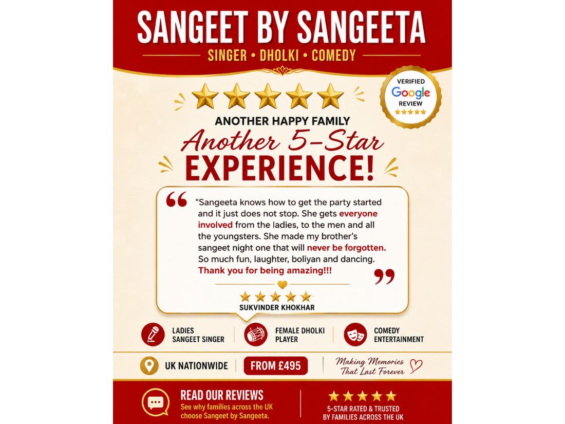 Another 5-Star Review – Creating Unforgettable Ladies Sangeet Celebrations Across the UK
