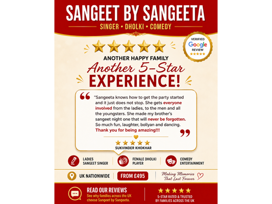 Another 5-Star Review – Creating Unforgettable Ladies Sangeet Celebrations Across the UK