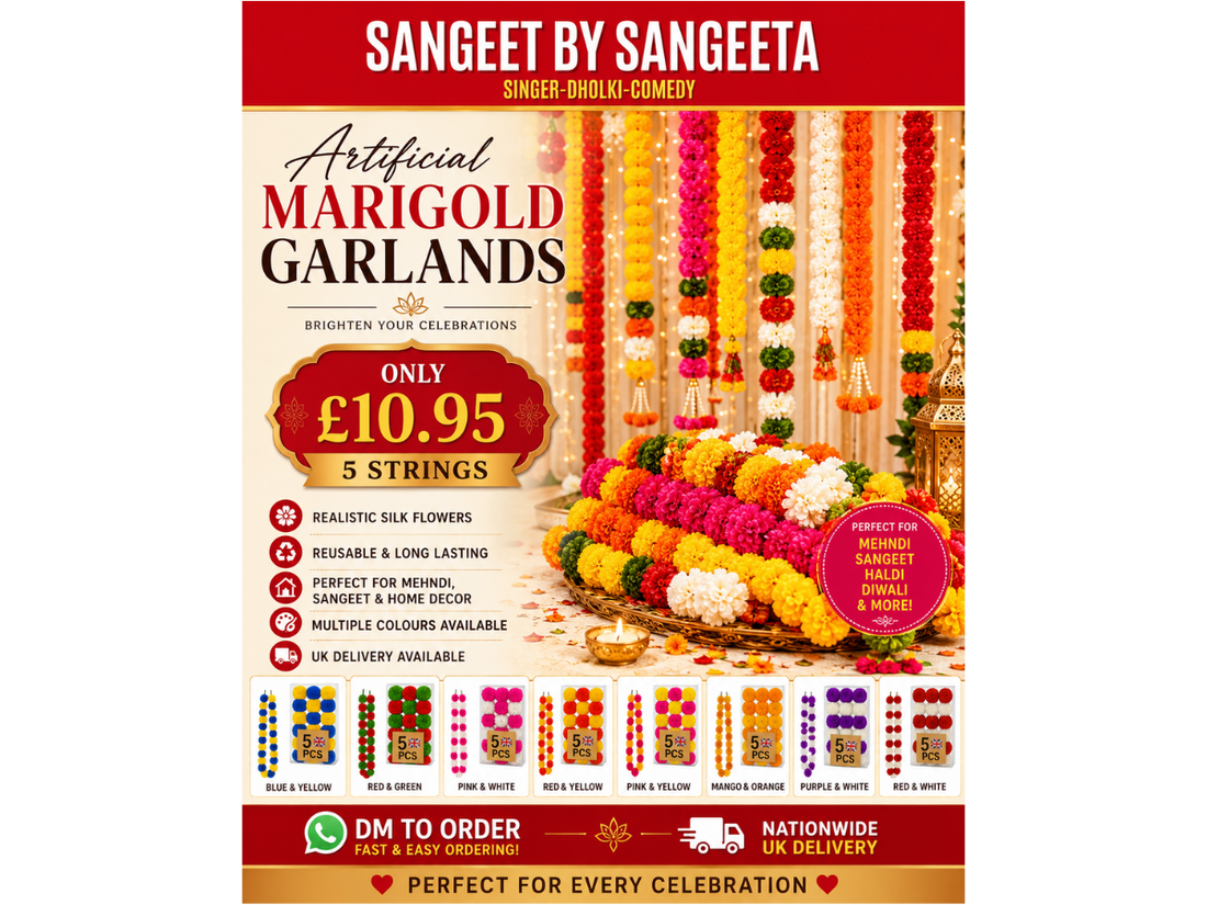 Brighten Every Celebration with Artificial Marigold Garlands from Just £10.95