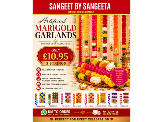 Brighten Every Celebration with Artificial Marigold Garlands from Just £10.95