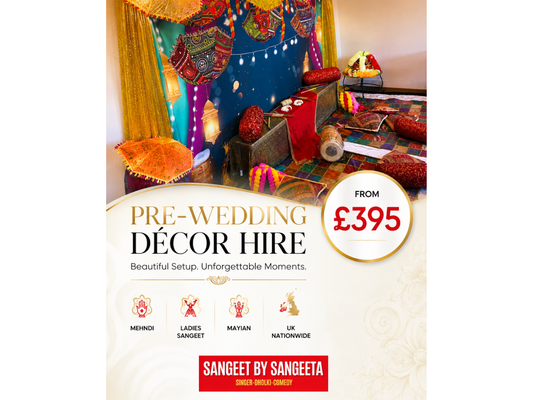 Pre-Wedding Décor Hire from £395 – Create the Perfect Celebration with Sangeet by Sangeeta