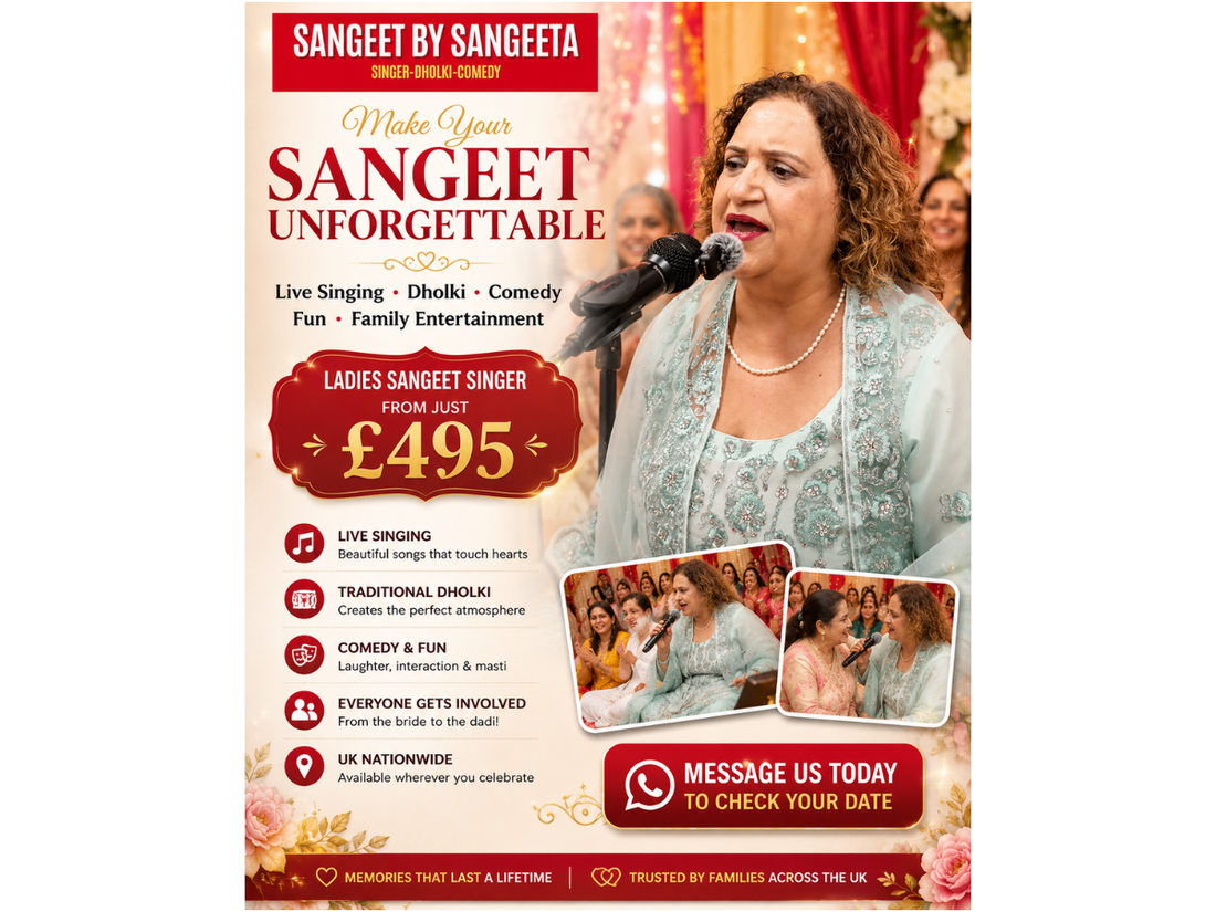 Ladies Sangeet Singer from £495 – Create an Unforgettable Pre-Wedding Celebration