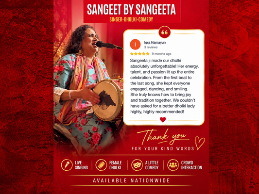 🥁 “Sangeeta Ji Made Our Dholki Absolutely Unforgettable!” ❤️