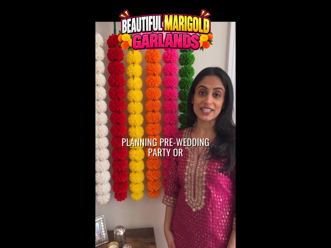 🌼 Beautiful Artificial Marigold Garlands for Your Mehndi, Dholki &amp; Sangeet