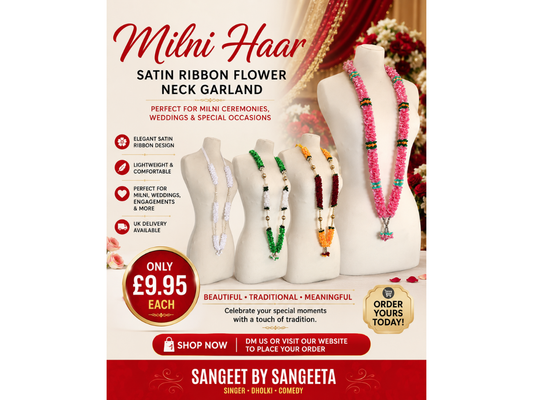 Milni Haar Satin Ribbon Flower Neck Garlands – A Beautiful Tradition for Every Wedding