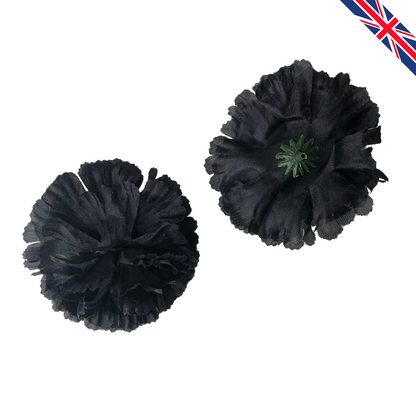 Black Artificial Silk Flower Heads – 50 Pcs (9 cm)