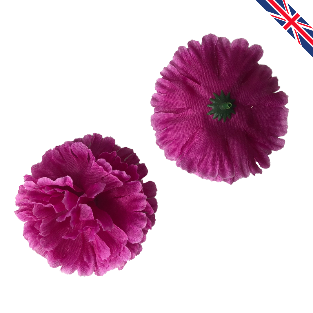 Fuchsia Artificial Silk Flower Heads – 50 Pcs (9 cm)