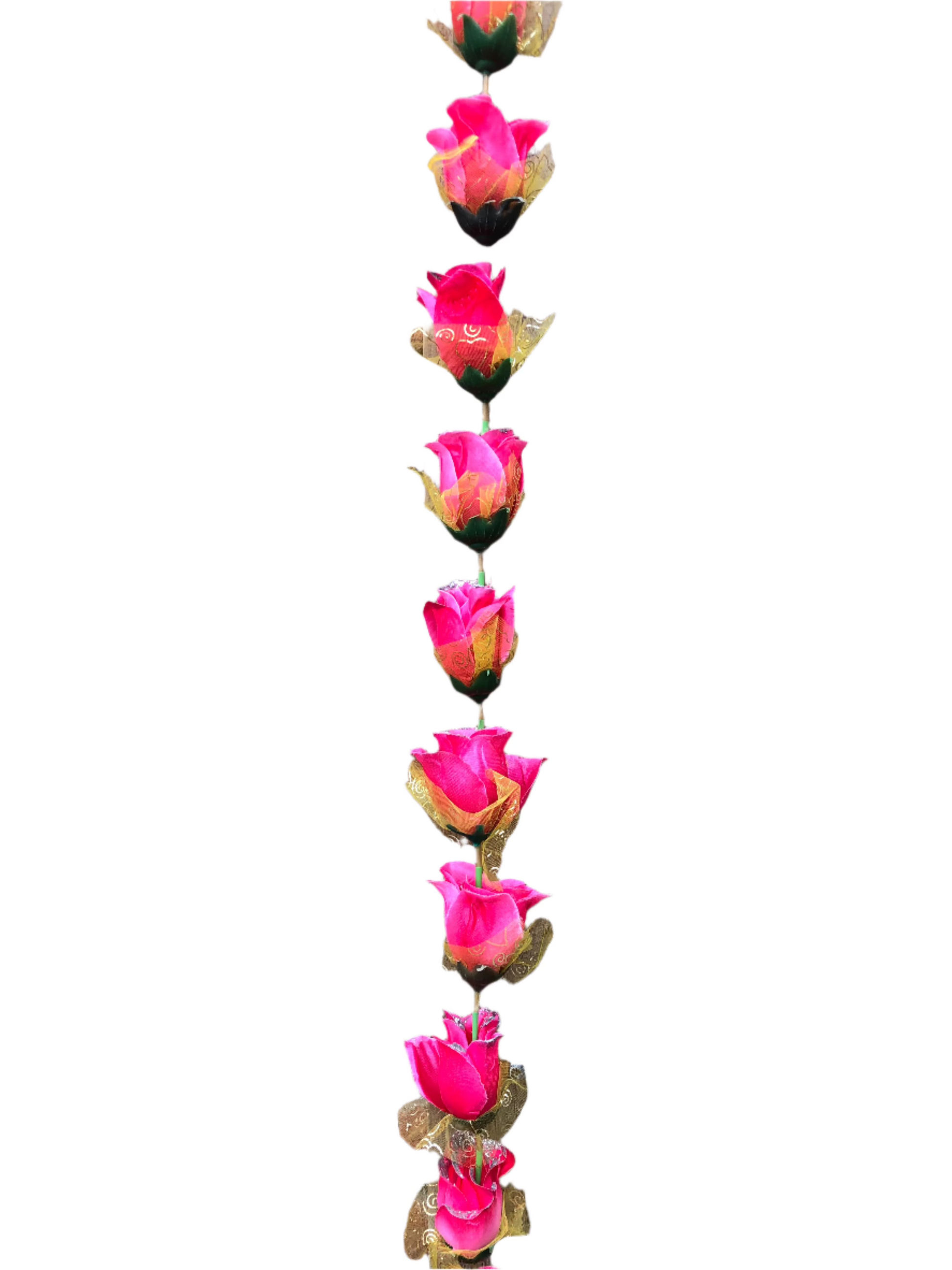 Magenta Artificial Rose Flower Garlands R005 – 2 Pack (5ft) | Indian & Pakistani Wedding, Haldi, Mehndi, Sangeet & Festival Décor
