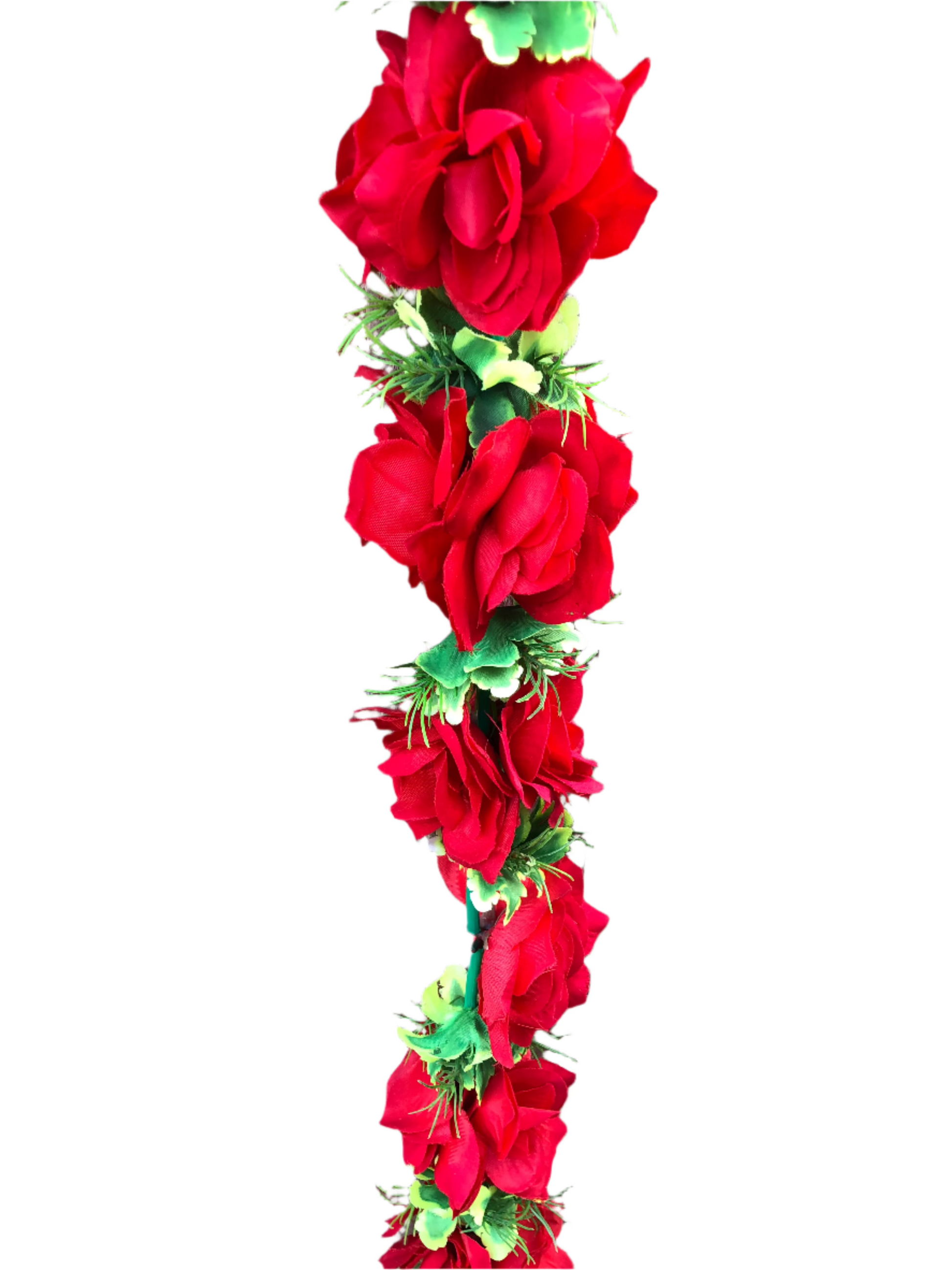 Fluffy Red Artificial Rose Flower Garlands R011 – 2 Pack (6ft) | Indian & Pakistani Wedding, Haldi, Mehndi, Sangeet & Festival Décor
