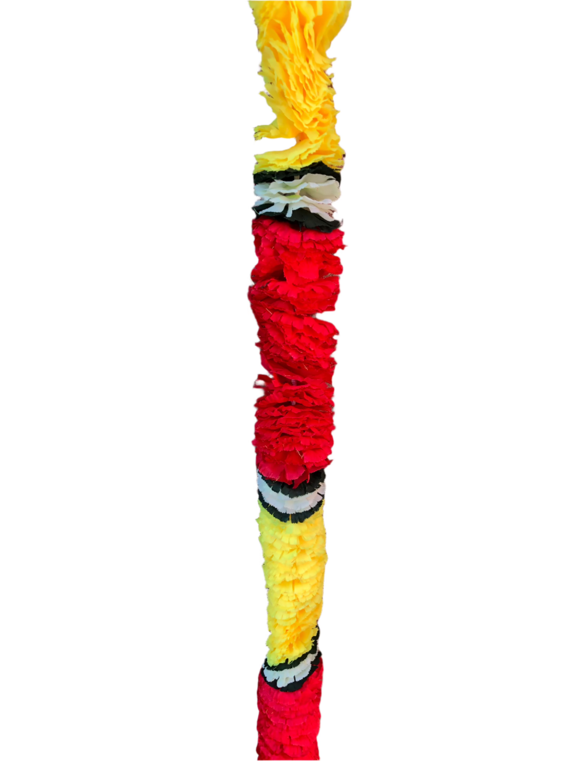 Red & Yellow Fluffy Artificial Flowers Deluxe Garlands MX004 – 2 Pack (6ft) | Indian & Pakistani Wedding, Haldi, Mehndi, Sangeet & Festival Décor
