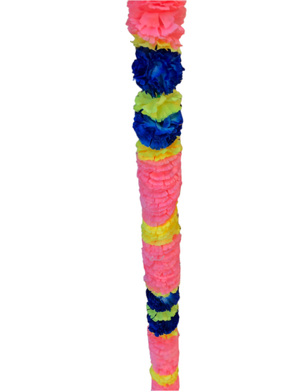 Pink & Royal Blue Fluffy Artificial Flowers Deluxe Garlands MX005 – 2 Pack (6ft) | Indian & Pakistani Wedding, Haldi, Mehndi, Sangeet & Festival Décor