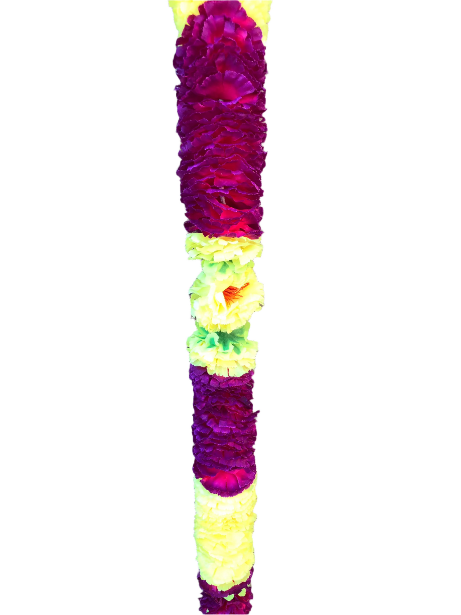 Yellow & Burgundy Fluffy Artificial Flowers Deluxe Garlands MX011 – 2 Pack (6ft) | Indian & Pakistani Wedding, Haldi, Mehndi, Sangeet & Festival Décor