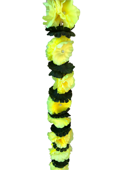 Yellow & Green Artificial Flowers Deluxe Garlands MX014 – 2 Pack (6ft) | Indian & Pakistani Wedding, Haldi, Mehndi, Sangeet & Festival Décor