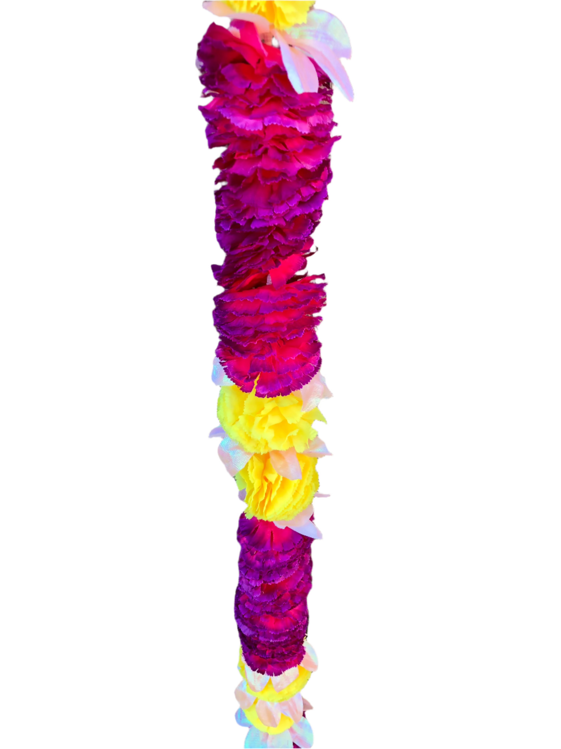 Yellow & Fuchsia Artificial Flowers Deluxe Garlands MX017 – 2 Pack (6ft) | Indian & Pakistani Wedding, Haldi, Mehndi, Sangeet & Festival Décor