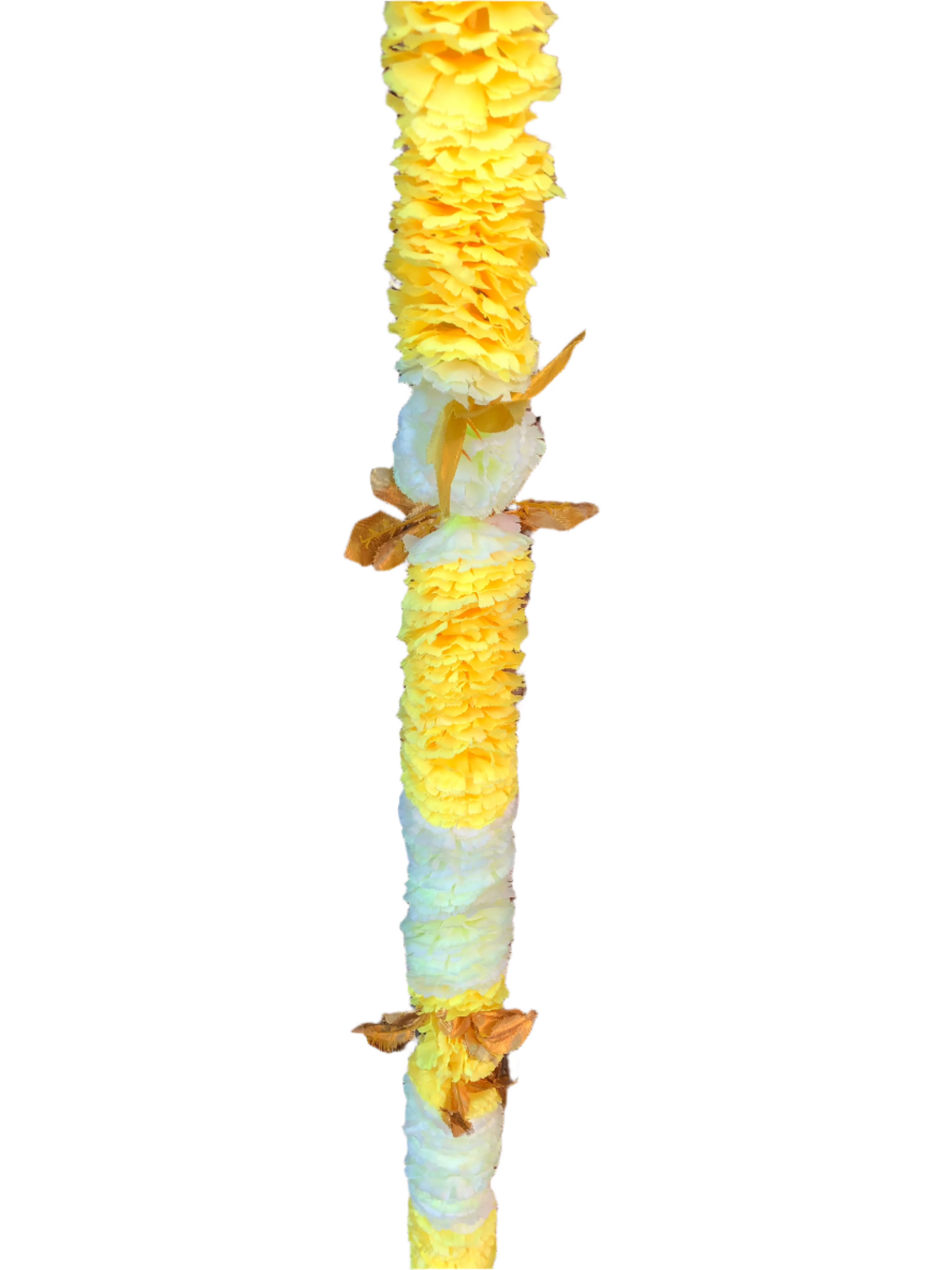 Yellow & Off-White Artificial Flowers Deluxe Garlands MX018 – 2 Pack (6ft) | Indian & Pakistani Wedding, Haldi, Mehndi, Sangeet & Festival Décor