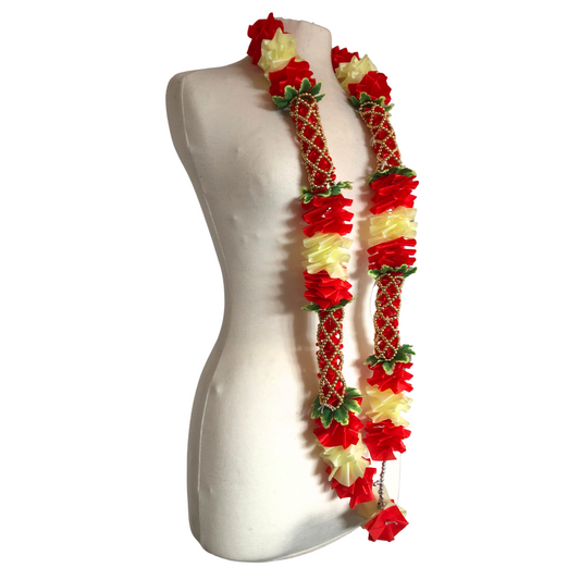 Jai Mala JM001 – Red & White Wedding Varmala (90cm) | Indian & Pakistani Wedding Ceremony