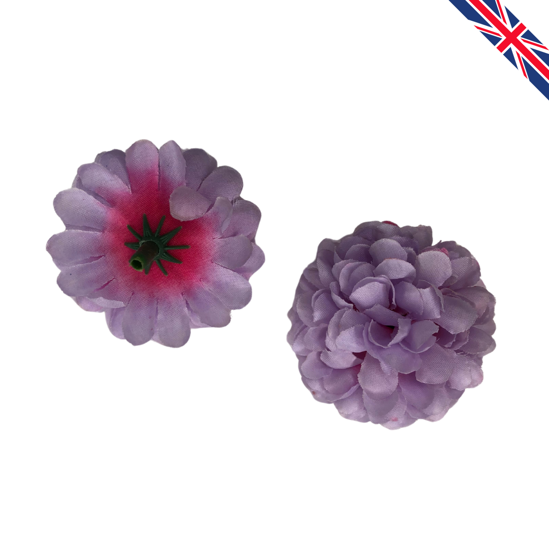 Lilac Artificial Silk Carnation Flower Heads – 50 Pcs (5 cm)
