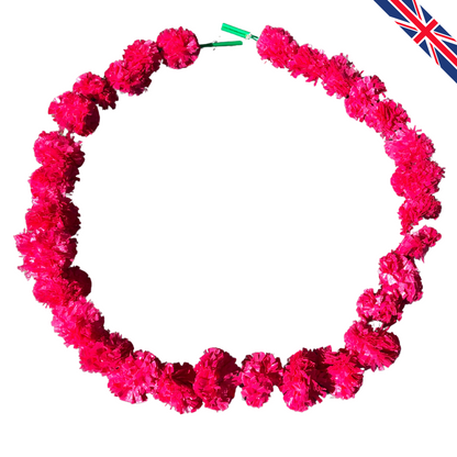 Magenta Artificial Marigold Flower Garlands – 5 Pack (5ft) | Indian & Pakistani Wedding, Haldi, Mehndi, Dholki, Sangeet & Festival Hanging Décor