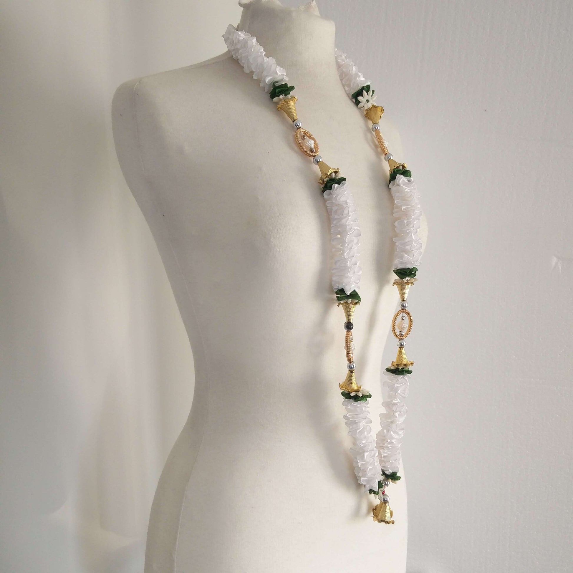 Milni Haar MH012 - Artificial Satin Ribbon Flower Neck Garland (60cm) | Indian & Pakistani Wedding Ceremony