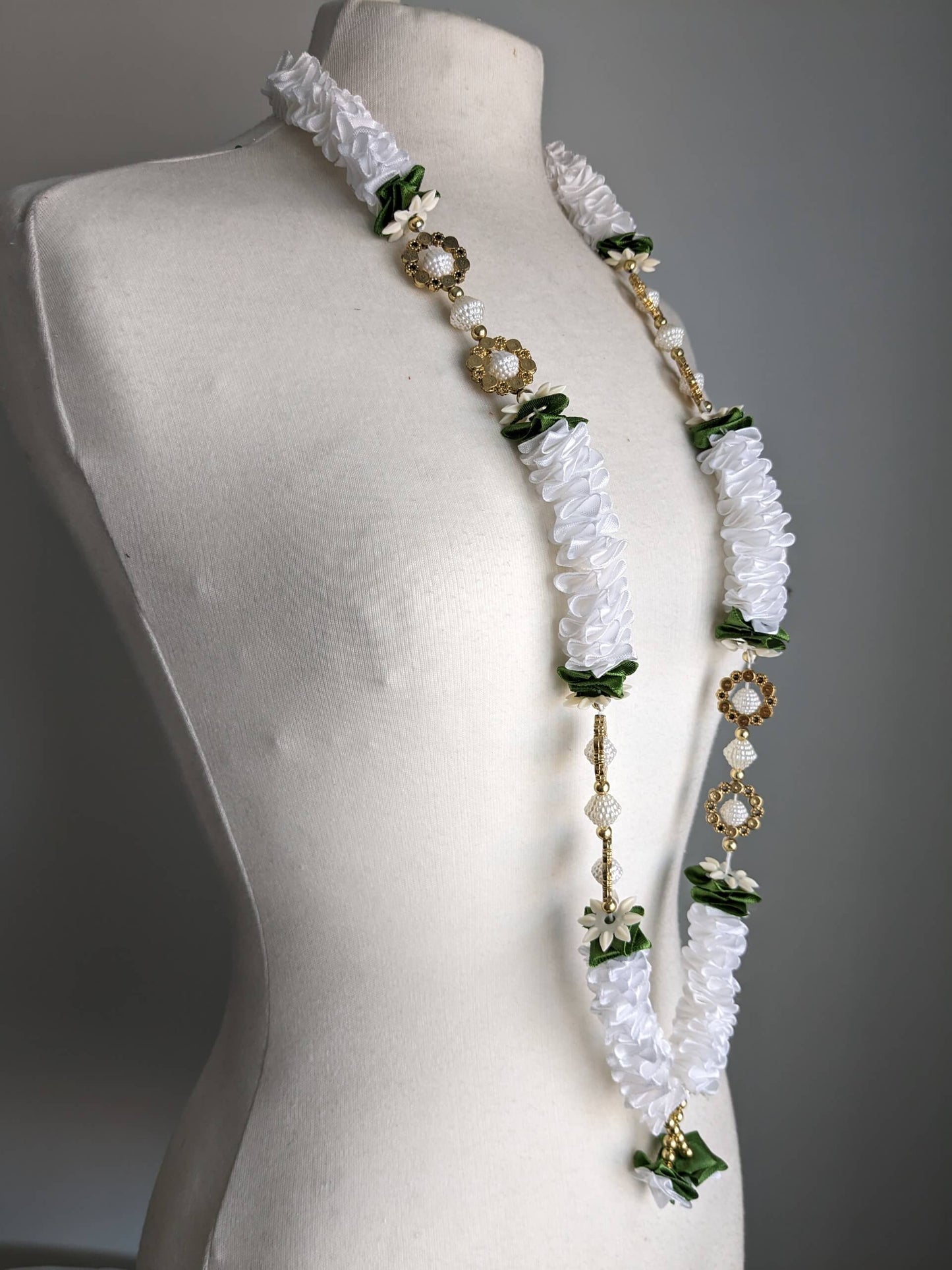 Milni Haar MH015 - Artificial Satin Ribbon Flower Neck Garland (60cm) | Indian & Pakistani Wedding Ceremony