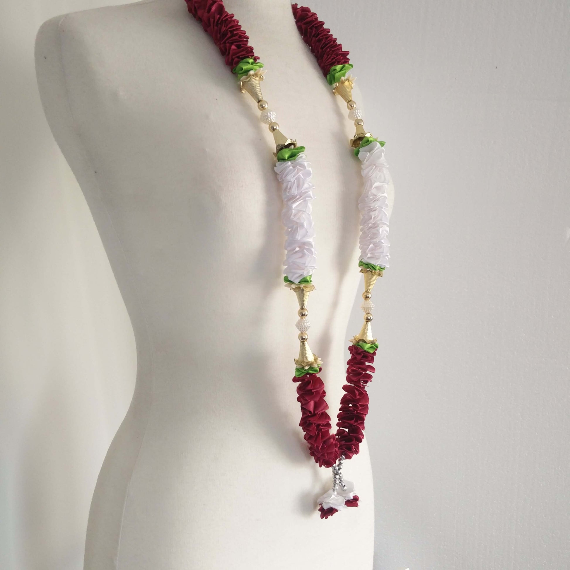 Milni Haar MH005 - Artificial Satin Ribbon Flower Neck Garland (60cm) | Indian & Pakistani Wedding Ceremony