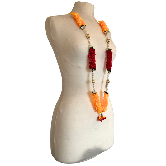 Milni Haar MH001 - Artificial Satin Ribbon Flower Neck Garland (60cm) | Indian & Pakistani Wedding Ceremony