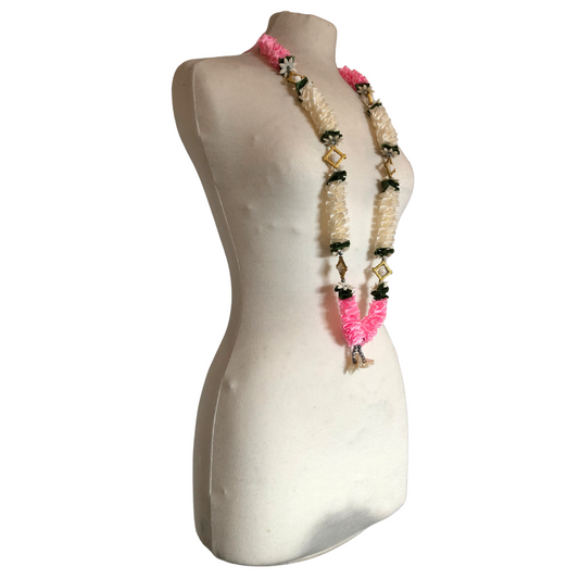 Milni Haar MH009 - Artificial Satin Ribbon Flower Neck Garland (60cm) | Indian & Pakistani Wedding Ceremony