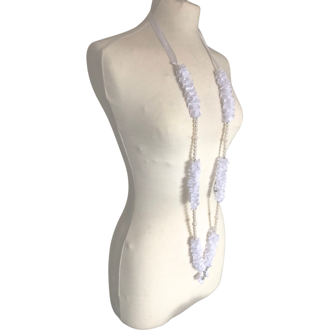 Milni Haar MH019 - Artificial Satin Ribbon Flower Neck Garland (60cm) | Indian & Pakistani Wedding Ceremony