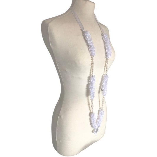 Milni Haar MH019 - Artificial Satin Ribbon Flower Neck Garland (60cm) | Indian & Pakistani Wedding Ceremony