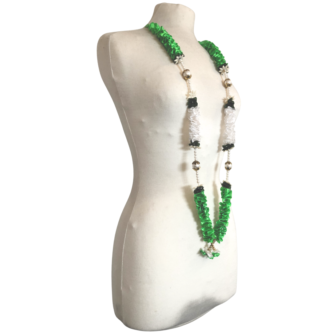 Milni Haar MH020 - Artificial Satin Ribbon Flower Neck Garland (60cm) | Indian & Pakistani Wedding Ceremony
