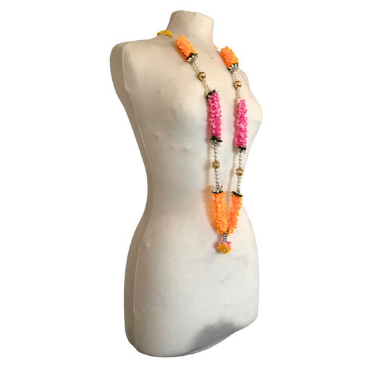 Milni Haar MH024 - Artificial Satin Ribbon Flower Neck Garland (60cm) | Indian & Pakistani Wedding Ceremony