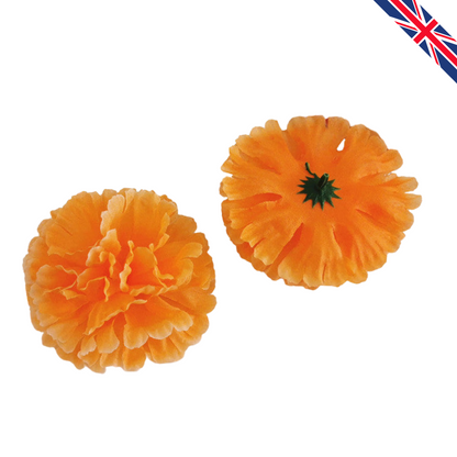Orange Artificial Silk Flower Heads – 50 Pcs (9 cm)