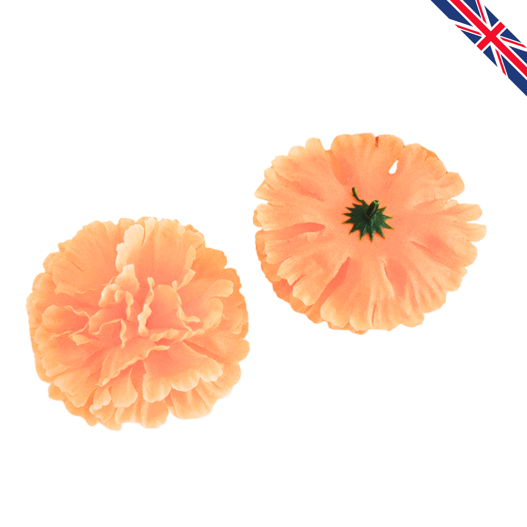 Peach Artificial Silk Flower Heads – 50 Pcs (9 cm)