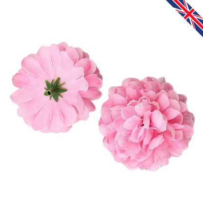 Pink Artificial Silk Carnation Flower Heads – 50 Pcs (5 cm)