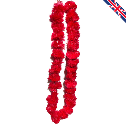 Red Artificial Marigold Flower Garlands – 5 Pack (5ft) | Indian & Pakistani Wedding, Haldi, Mehndi, Sangeet & Festival Décor
