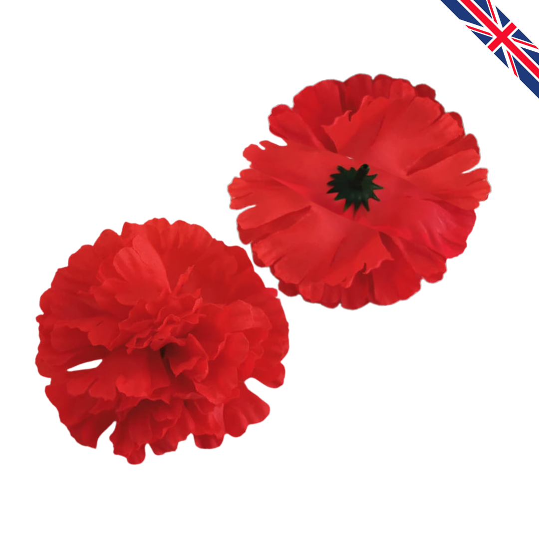 Red Artificial Silk Flower Heads – 50 Pcs (9 cm)