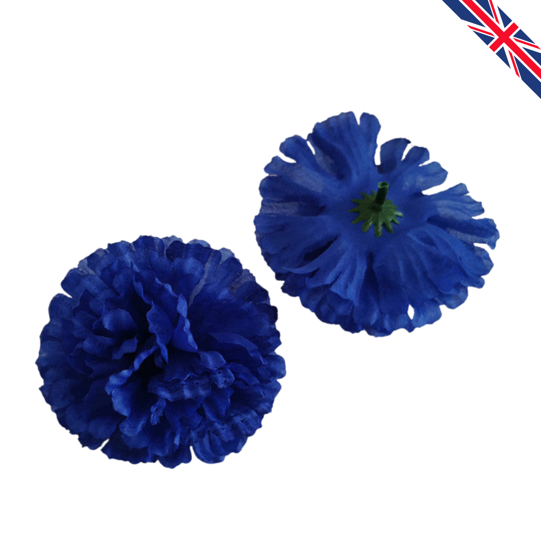 Royal Blue Artificial Silk Flower Heads – 50 Pcs (9 cm)